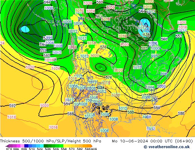 500-1000 hPa Kalınlığı ECMWF Pzt 10.06.2024 00 UTC