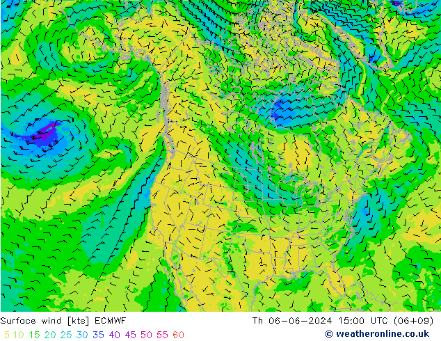 Wind 10 m ECMWF do 06.06.2024 15 UTC