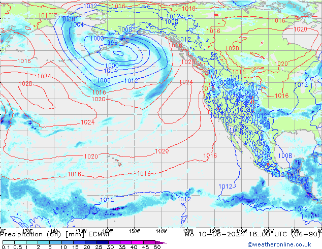 Z500/Rain (+SLP)/Z850 ECMWF pon. 10.06.2024 00 UTC