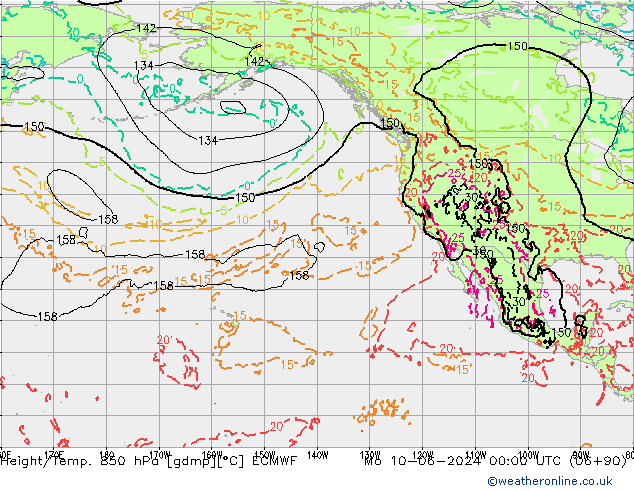 Z500/Rain (+SLP)/Z850 ECMWF pon. 10.06.2024 00 UTC