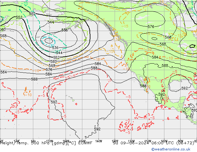 Z500/Rain (+SLP)/Z850 ECMWF  09.06.2024 06 UTC