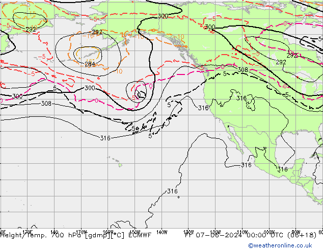 Height/Temp. 700 hPa ECMWF pt. 07.06.2024 00 UTC