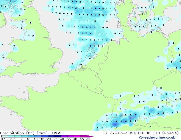 Z500/Rain (+SLP)/Z850 ECMWF vie 07.06.2024 06 UTC