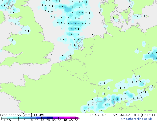 Precipitation ECMWF Fr 07.06.2024 03 UTC