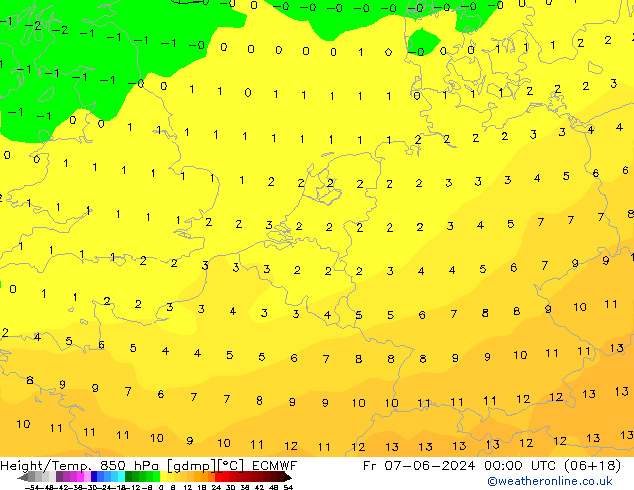 Z500/Rain (+SLP)/Z850 ECMWF vie 07.06.2024 00 UTC