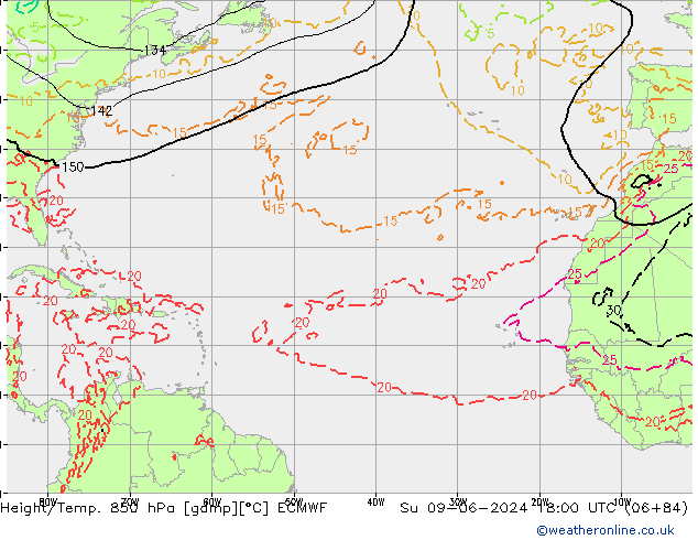 Z500/Rain (+SLP)/Z850 ECMWF dom 09.06.2024 18 UTC