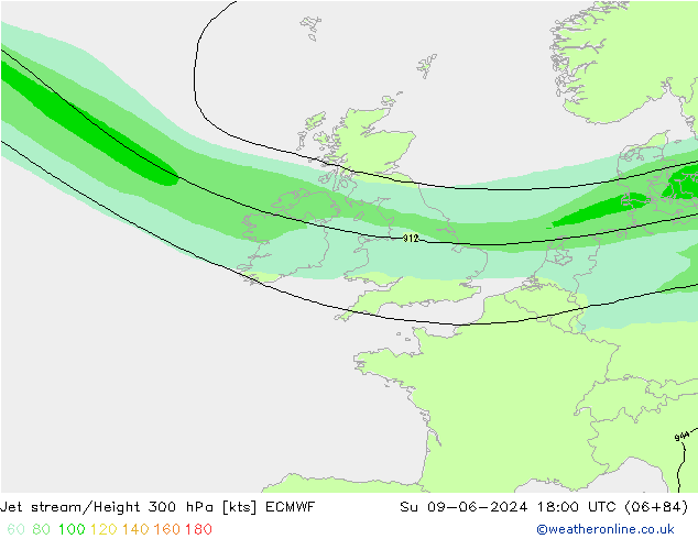 Courant-jet ECMWF dim 09.06.2024 18 UTC