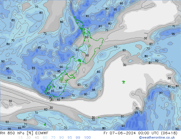 RH 850 hPa ECMWF  07.06.2024 00 UTC