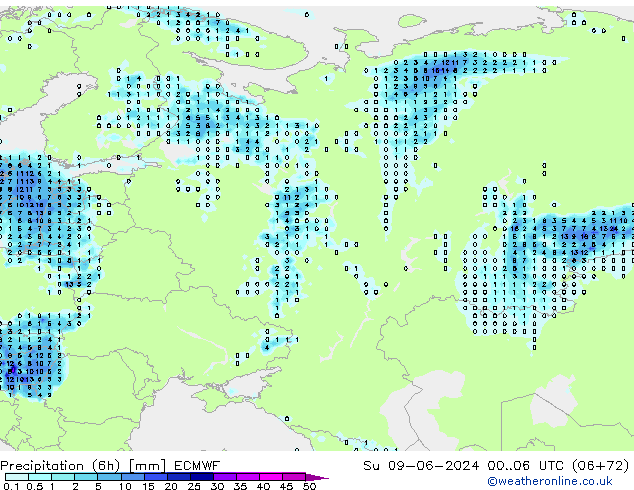 Z500/Rain (+SLP)/Z850 ECMWF  09.06.2024 06 UTC