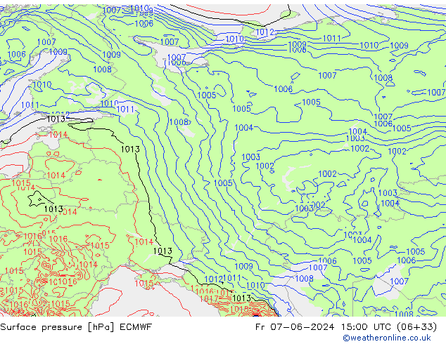 Surface pressure ECMWF Fr 07.06.2024 15 UTC