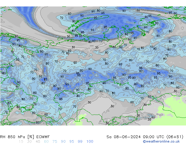 850 hPa Nispi Nem ECMWF Cts 08.06.2024 09 UTC