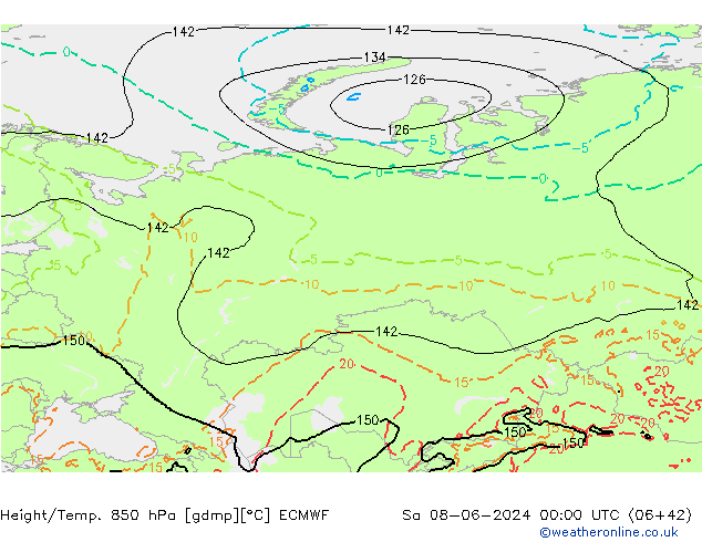 Z500/Rain (+SLP)/Z850 ECMWF Sáb 08.06.2024 00 UTC