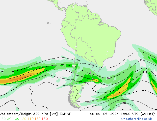 Prąd strumieniowy ECMWF nie. 09.06.2024 18 UTC