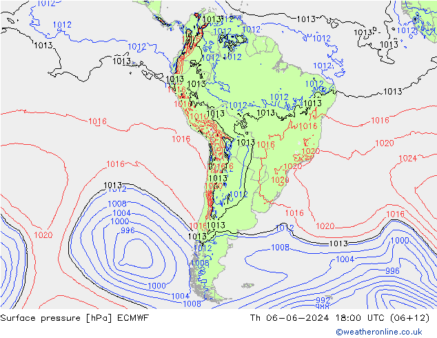 Bodendruck ECMWF Do 06.06.2024 18 UTC