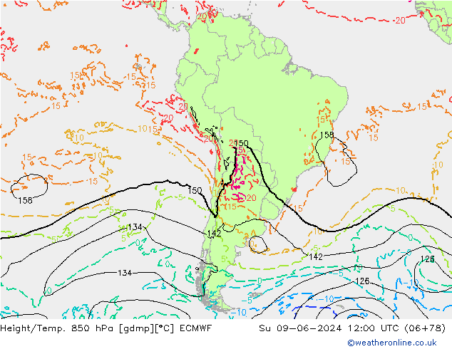 Z500/Rain (+SLP)/Z850 ECMWF Su 09.06.2024 12 UTC