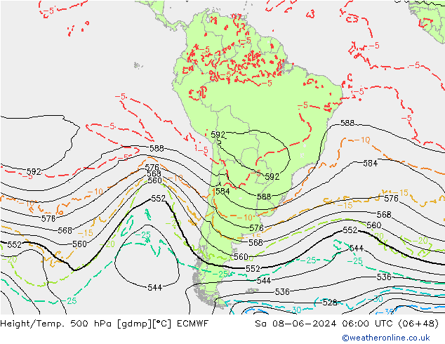 Z500/Rain (+SLP)/Z850 ECMWF  08.06.2024 06 UTC