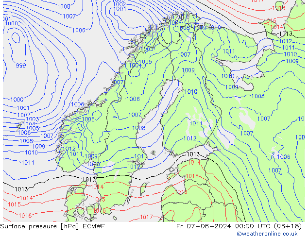 Bodendruck ECMWF Fr 07.06.2024 00 UTC