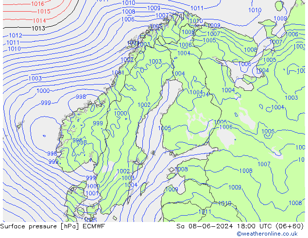 Luchtdruk (Grond) ECMWF za 08.06.2024 18 UTC