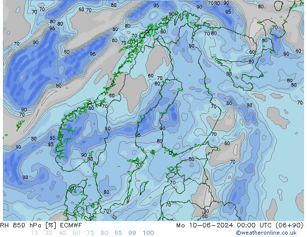 RH 850 hPa ECMWF Mo 10.06.2024 00 UTC