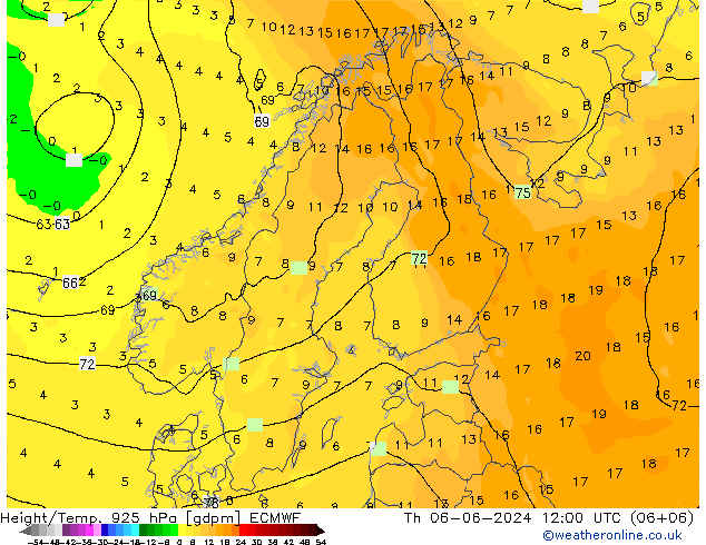 Height/Temp. 925 hPa ECMWF Do 06.06.2024 12 UTC