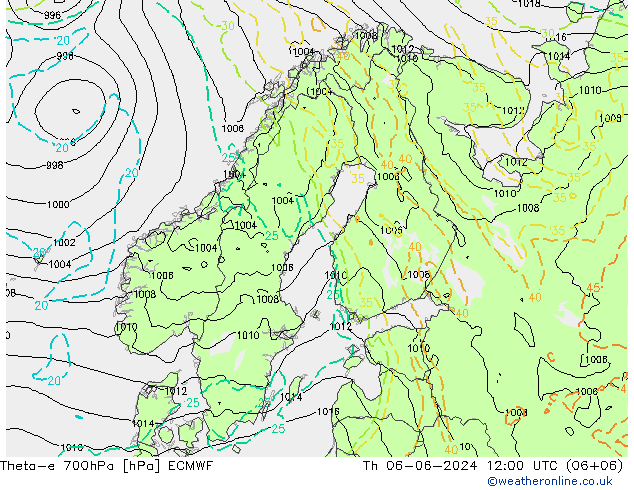 Theta-e 700hPa ECMWF Per 06.06.2024 12 UTC