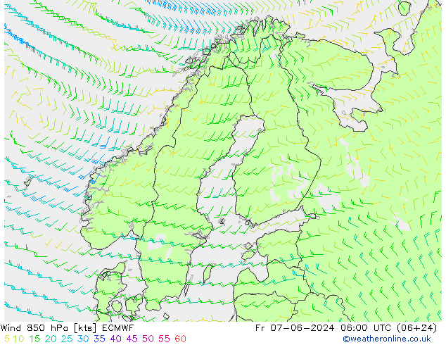 Wind 850 hPa ECMWF Fr 07.06.2024 06 UTC