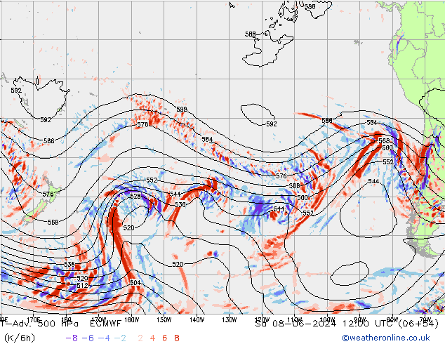 T-Adv. 500 hPa ECMWF  08.06.2024 12 UTC