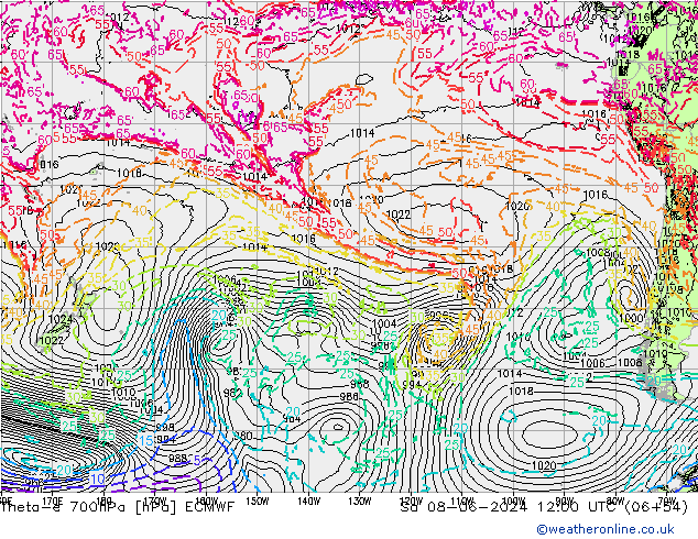 Theta-e 700hPa ECMWF  08.06.2024 12 UTC