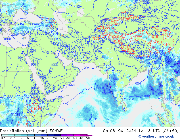 Z500/Rain (+SLP)/Z850 ECMWF sab 08.06.2024 18 UTC