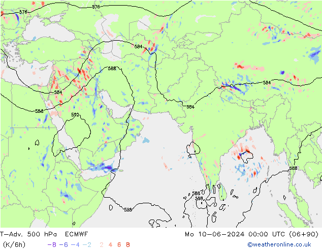 T-Adv. 500 hPa ECMWF  10.06.2024 00 UTC