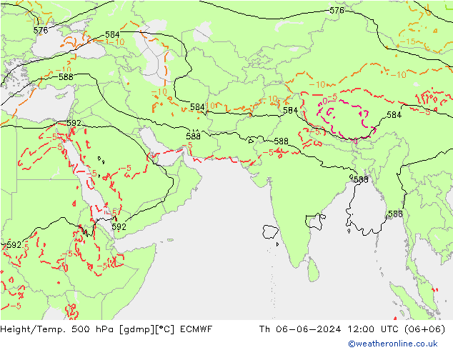 Z500/Rain (+SLP)/Z850 ECMWF Qui 06.06.2024 12 UTC