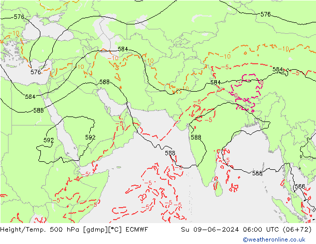 Z500/Rain (+SLP)/Z850 ECMWF Ne 09.06.2024 06 UTC