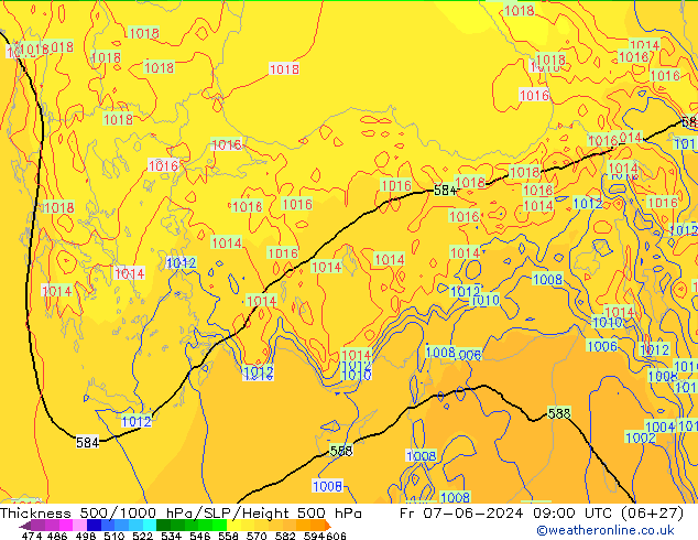 Thck 500-1000hPa ECMWF Fr 07.06.2024 09 UTC