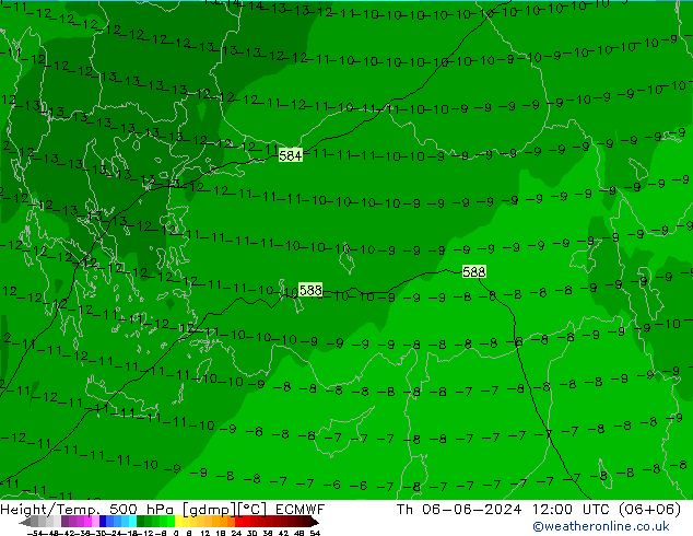 Z500/Rain (+SLP)/Z850 ECMWF  06.06.2024 12 UTC