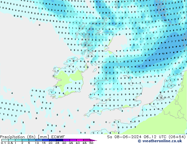 Z500/Yağmur (+YB)/Z850 ECMWF Cts 08.06.2024 12 UTC