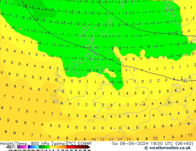 Z500/Regen(+SLP)/Z850 ECMWF za 08.06.2024 18 UTC