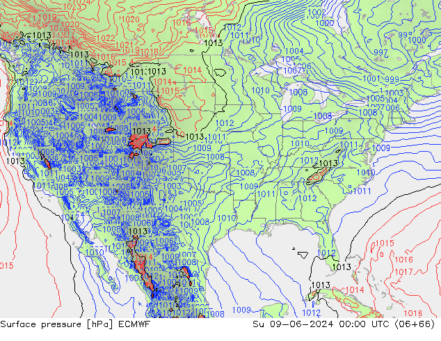 Bodendruck ECMWF So 09.06.2024 00 UTC