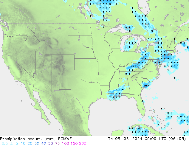 Precipitation accum. ECMWF Th 06.06.2024 09 UTC