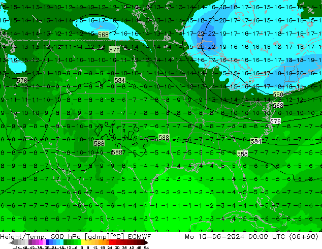 Z500/Regen(+SLP)/Z850 ECMWF ma 10.06.2024 00 UTC