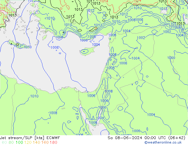 Jet stream/SLP ECMWF So 08.06.2024 00 UTC