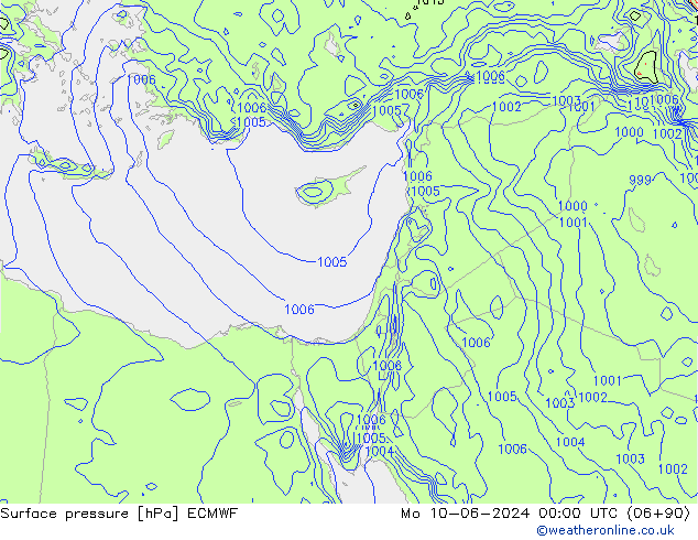 Surface pressure ECMWF Mo 10.06.2024 00 UTC