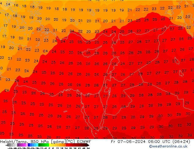 Z500/Rain (+SLP)/Z850 ECMWF ven 07.06.2024 06 UTC