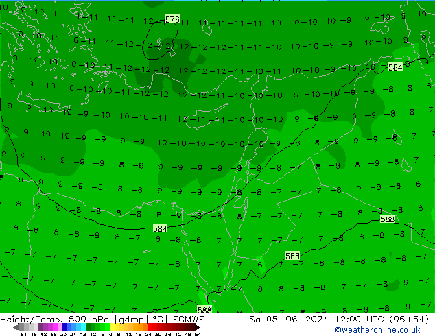 Z500/Rain (+SLP)/Z850 ECMWF sáb 08.06.2024 12 UTC