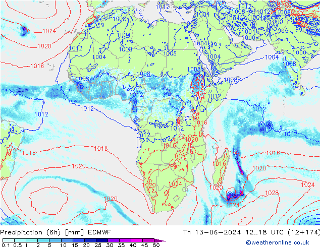 Z500/Regen(+SLP)/Z850 ECMWF do 13.06.2024 18 UTC