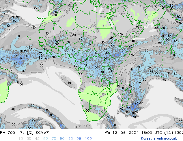 RV 700 hPa ECMWF wo 12.06.2024 18 UTC