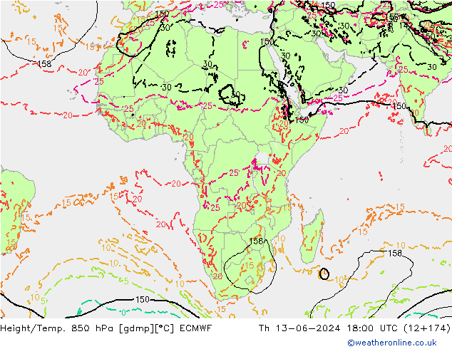 Z500/Yağmur (+YB)/Z850 ECMWF Per 13.06.2024 18 UTC