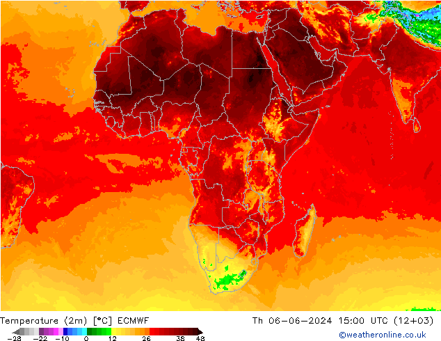 Temperature (2m) ECMWF Čt 06.06.2024 15 UTC