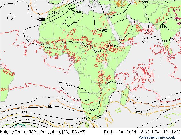 Z500/Rain (+SLP)/Z850 ECMWF Di 11.06.2024 18 UTC