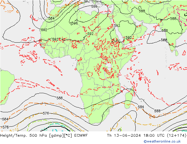 Z500/Yağmur (+YB)/Z850 ECMWF Per 13.06.2024 18 UTC