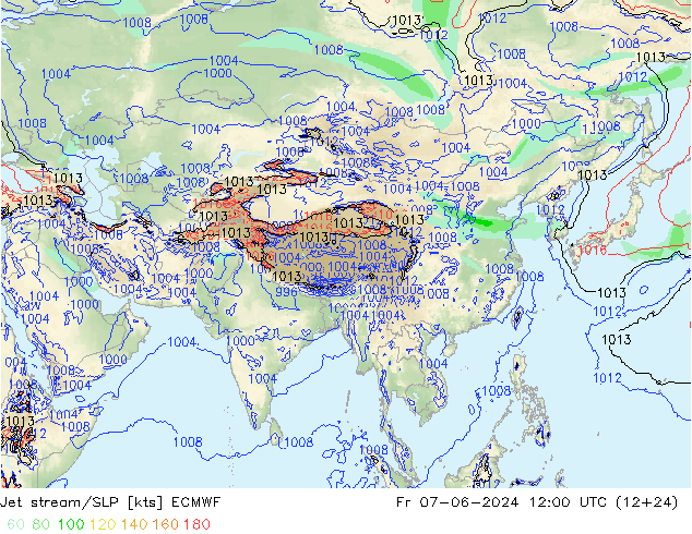 Courant-jet ECMWF ven 07.06.2024 12 UTC